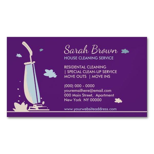 Purple Girly Vacuum Cleaner House Cleaning Service  Magnet