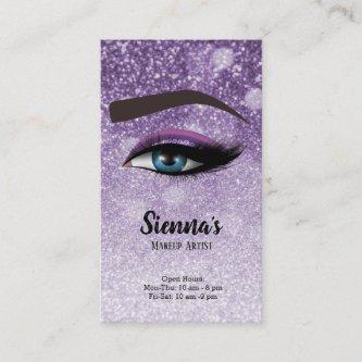 Purple glam lashes eyes | makeup artist