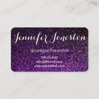 purple glitter , presenter cards