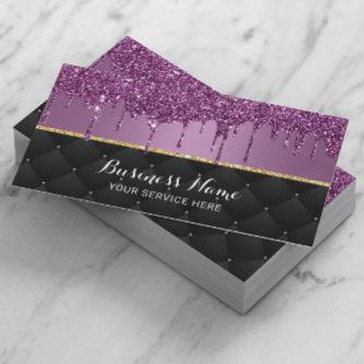 Purple Glitter Drips Modern Beauty Salon