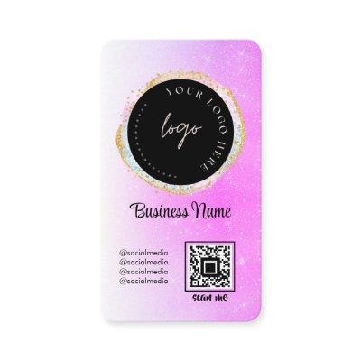 Purple Glitter Feminin Social Media Logo QR Code