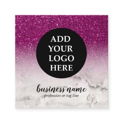 Purple Glitter Ombre Cursive Your Logo social icon Square