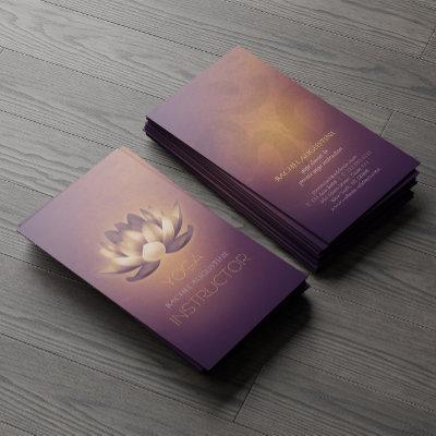 Purple Glowing Lotus and OM Symbol Yoga Instructor