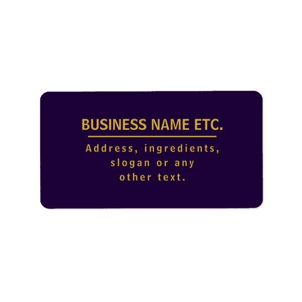 Purple & Gold Multi-Purpose Label