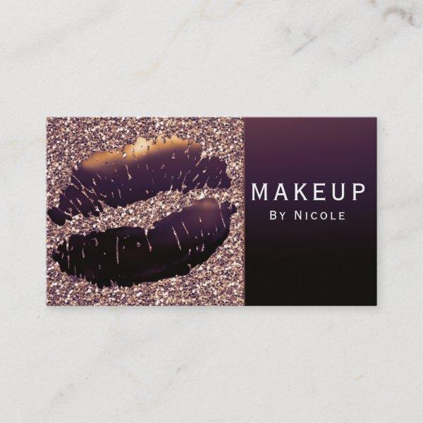 Purple Gold Shine Lips Lipstick Makeup Glam Salon