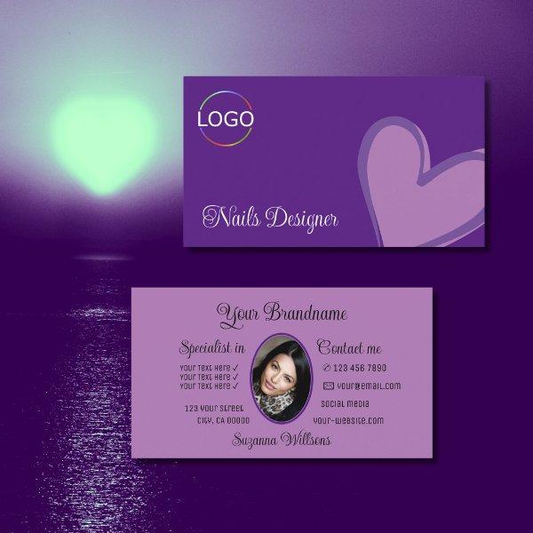 Purple Gorgeous Lilac Heart with Logo and Photo