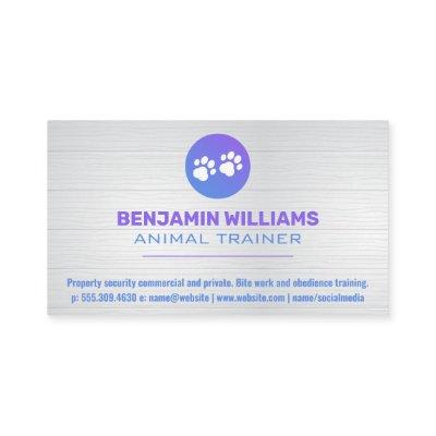 Purple Gradient Dog Paw Logo | Wooden Boards