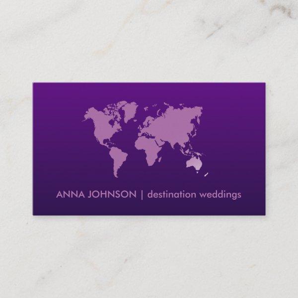 Purple Gradient World Map Travel Agent Wedding