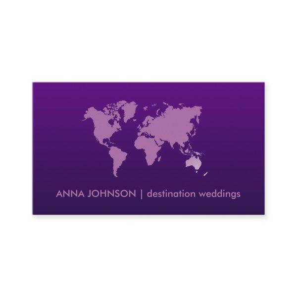 Purple Gradient World Map Travel Agent Wedding