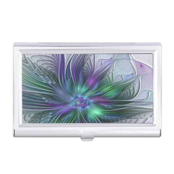 Purple Green Flower Modern Abstract Art Fractal  Case