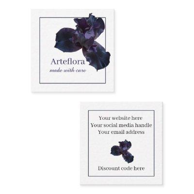 Purple iris flower florist shop branding branded square