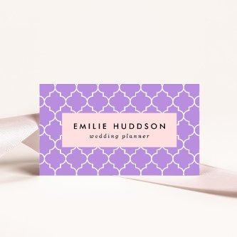 Purple Latticework, Quatrefoil, Moroccan Trellis