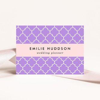 Purple Latticework, Quatrefoil, Moroccan Trellis