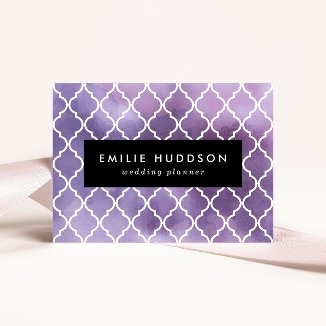 Purple Latticework, Quatrefoil, Watercolors