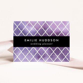 Purple Latticework, Quatrefoil, Watercolors