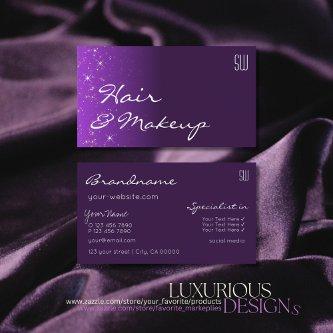 Purple Lilac Gradient Glitter Stars with Monogram