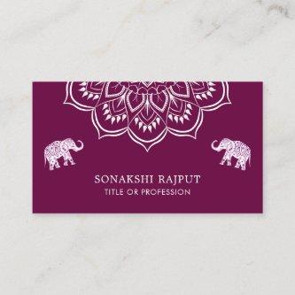 Purple Mandala Elephants Indian