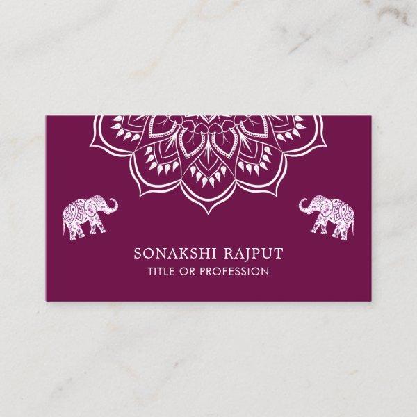 Purple Mandala Elephants Indian
