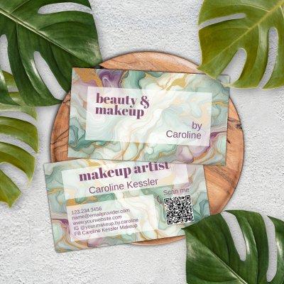 Purple Mauve Pink Green Gold Marble Art Pattern