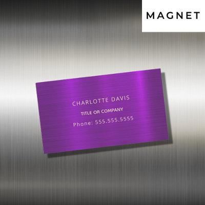 Purple metallic monogram minimalist elegant  magnet