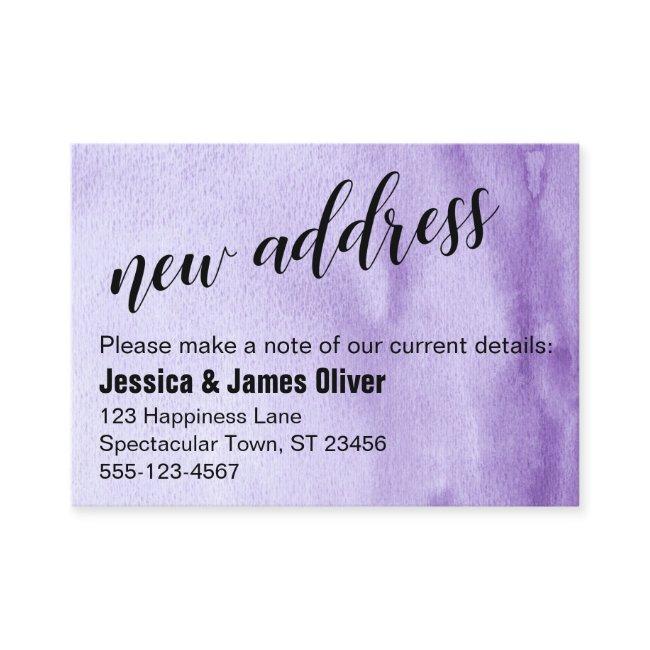 Purple Ombre Watercolor New Address Handout Card