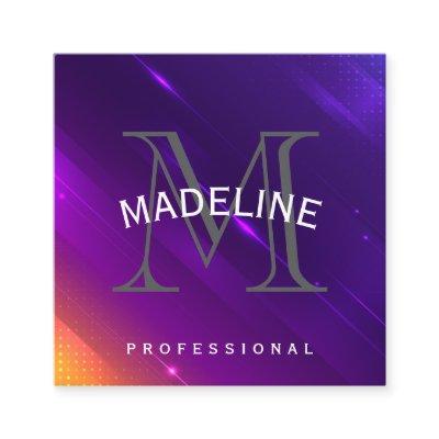 Purple Orange Background | Monogram Serif Square
