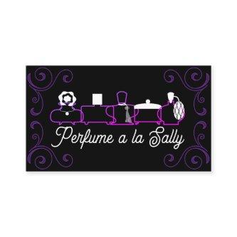 Purple perfume bottles scent lotions
