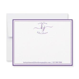 Purple Personalized | From The Desk Of Note Card