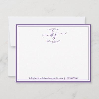 Purple Personalized | From The Desk Of Note Card
