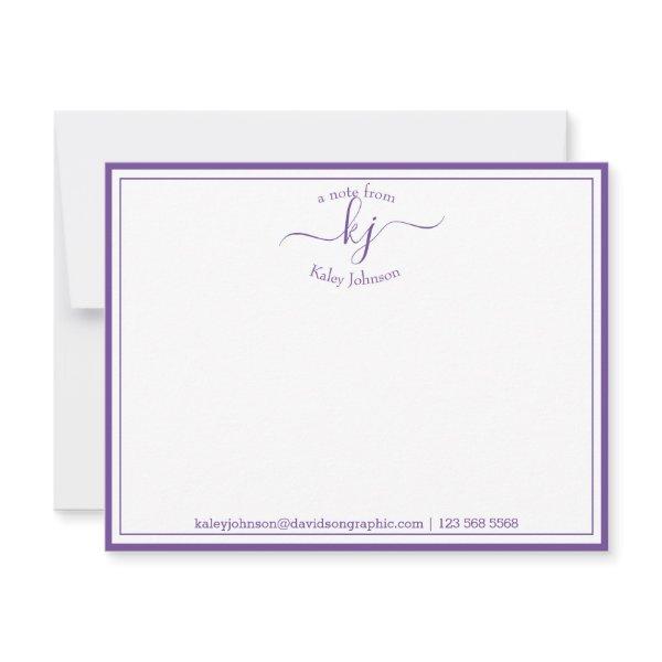 Purple Personalized | From The Desk Of Note Card