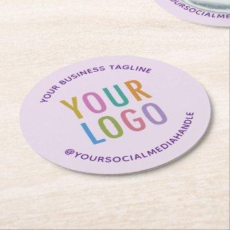 Purple Personalized Paper Coasters Custom Logo