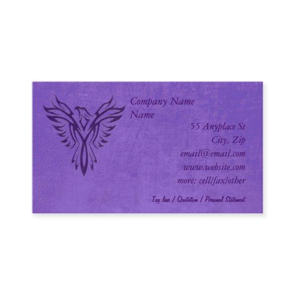 Purple Phoenix Rising, leather texture effect