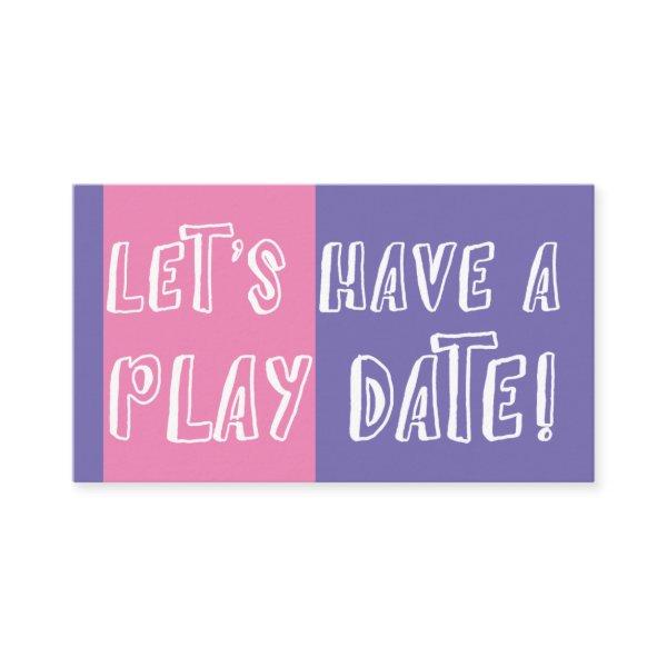 Purple & Pink Color Block Playful Play Date Calling Card
