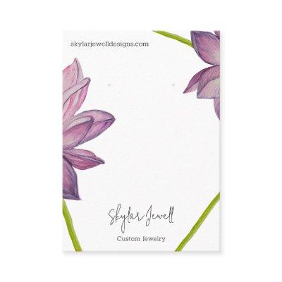 Purple Pink Green Lotus Flower Earring Display