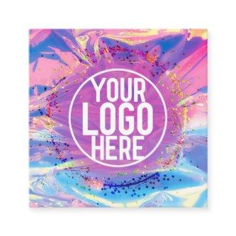 Purple Pink Holograph Glitter Confetti Logo Square