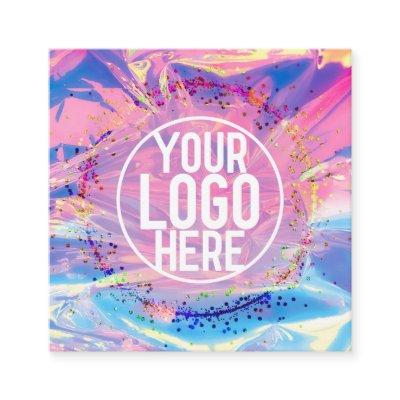 Purple Pink Holograph Glitter Confetti Logo Square