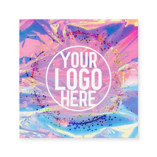 Purple Pink Holograph Glitter Confetti Logo Square