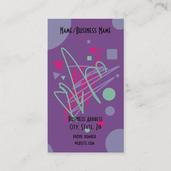 Purple Pink Teal Shapes Lines Kids Party Planner
