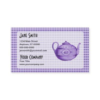 Purple Plaid with Teapot