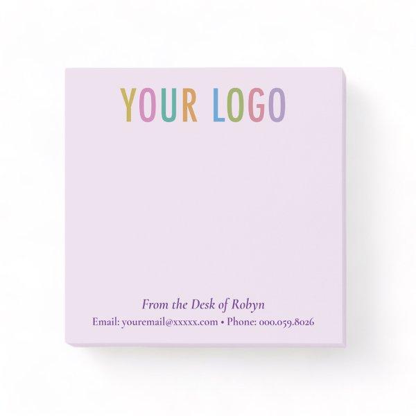 Purple Post-it® Notes Custom Logo From the Desk Of