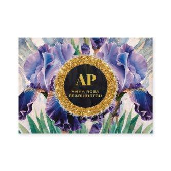 *~ PURPLE QR AP10 IRIS Flowers Gold