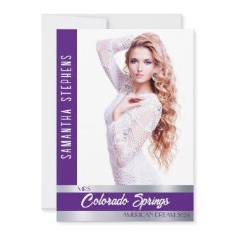 Purple Shine Autograph Card for Pageants