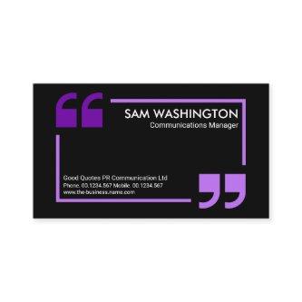 Purple Speech Box Quotation Mark Press Reporter