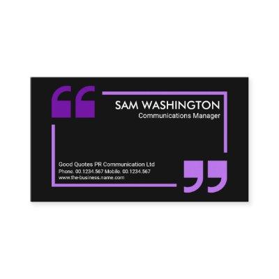 Purple Speech Box Quotation Mark Press Reporter