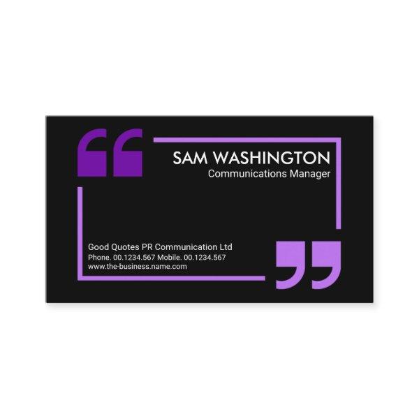 Purple Speech Box Quotation Mark Press Reporter