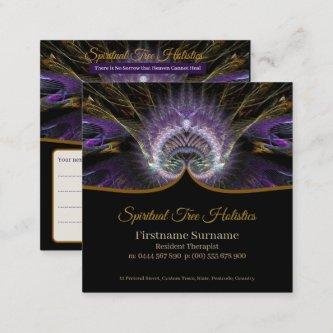 Purple Spiritual Tree Holistic Fractal Art Appointment Card