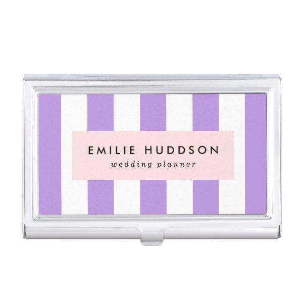 Purple Stripes, White Stripes, Striped Pattern  Case