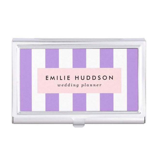 Purple Stripes, White Stripes, Striped Pattern Case