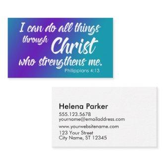 Purple & Teal Ombre, Philippians 4:13 Scripture