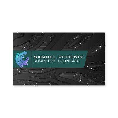 Purple Tech Logo | Technology Background